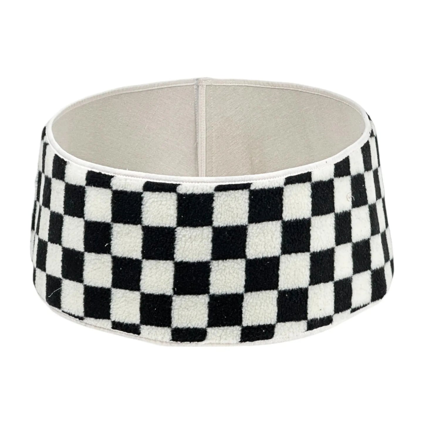 Falda para árbol diseño cuadros blanco y negro