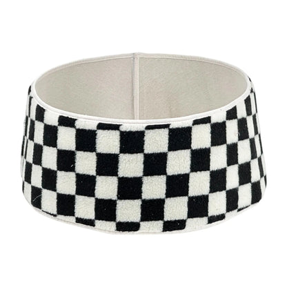 Falda para árbol diseño cuadros blanco y negro