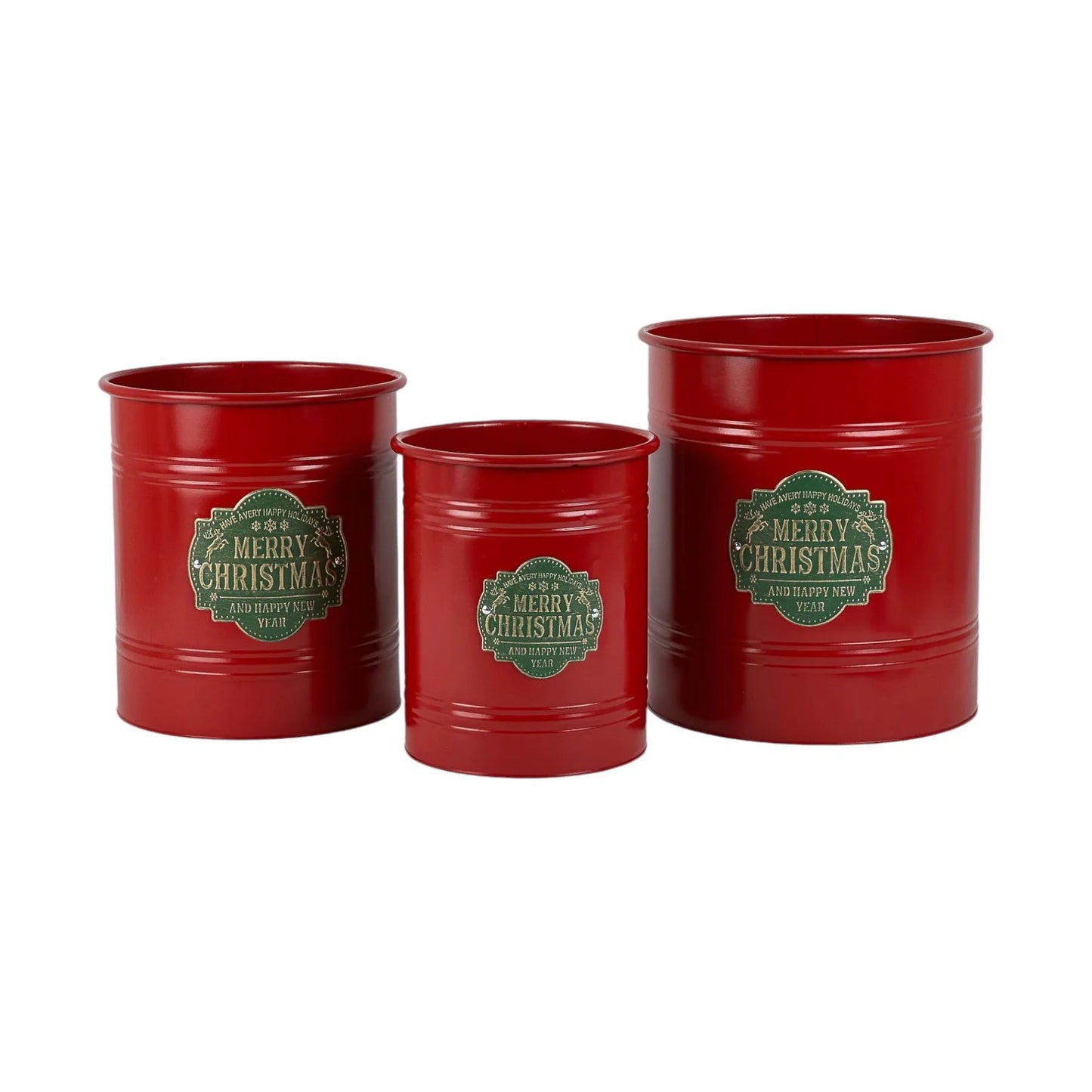 Juego de botes decorativos "Merry Christmas"- 3 Piezas