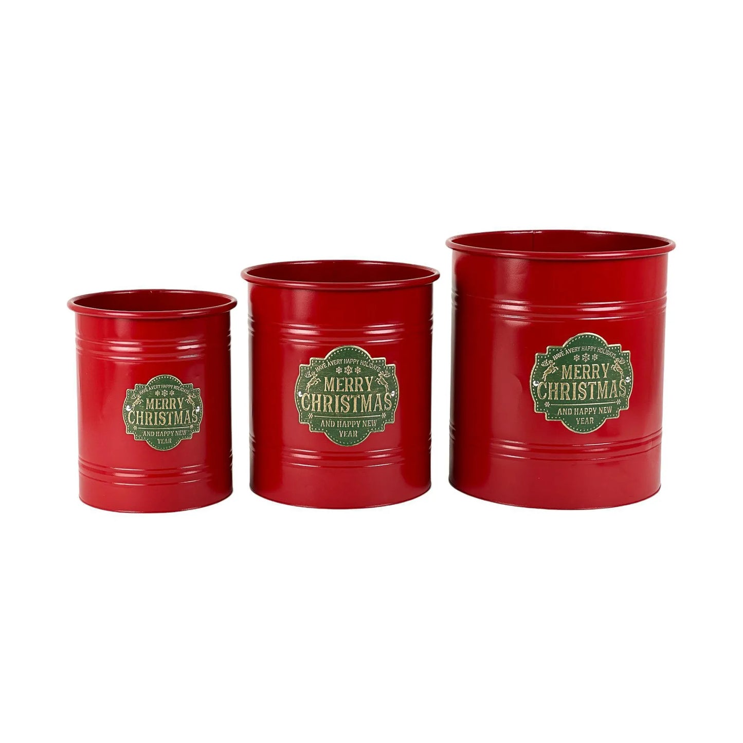 Juego de botes decorativos "Merry Christmas"- 3 Piezas