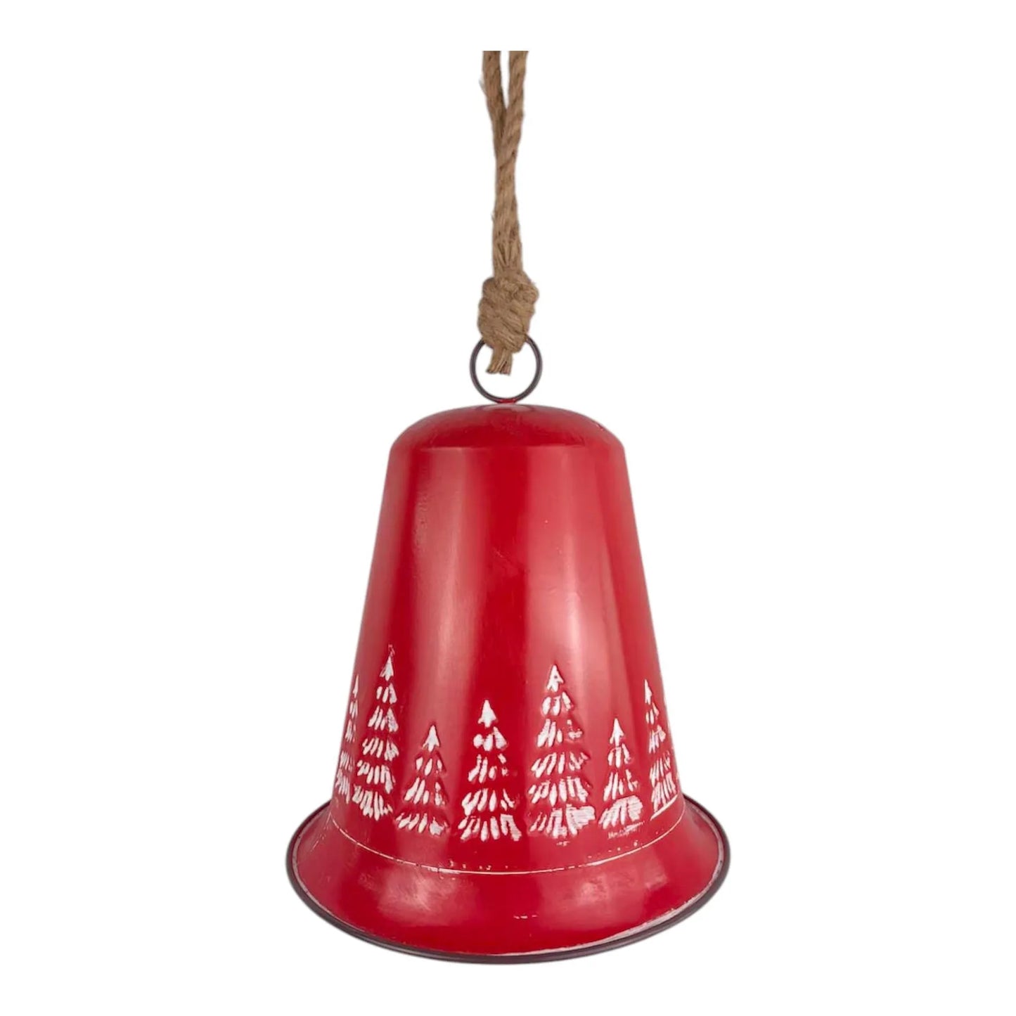 Cascabel colgante navideño con diseño de pinos