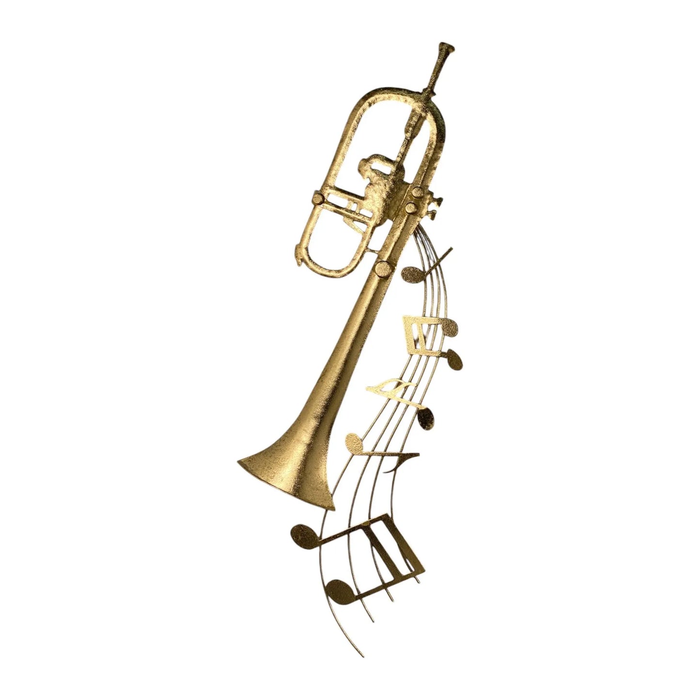 Placa decorativa de pared trompeta con notas musicales