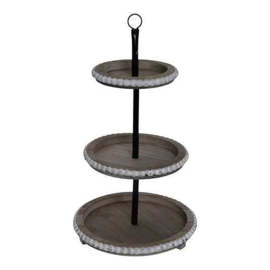 Repisa decorativa de madera con 3 niveles