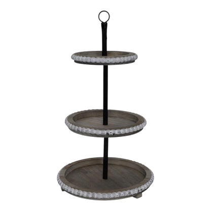 Repisa decorativa de madera con 3 niveles