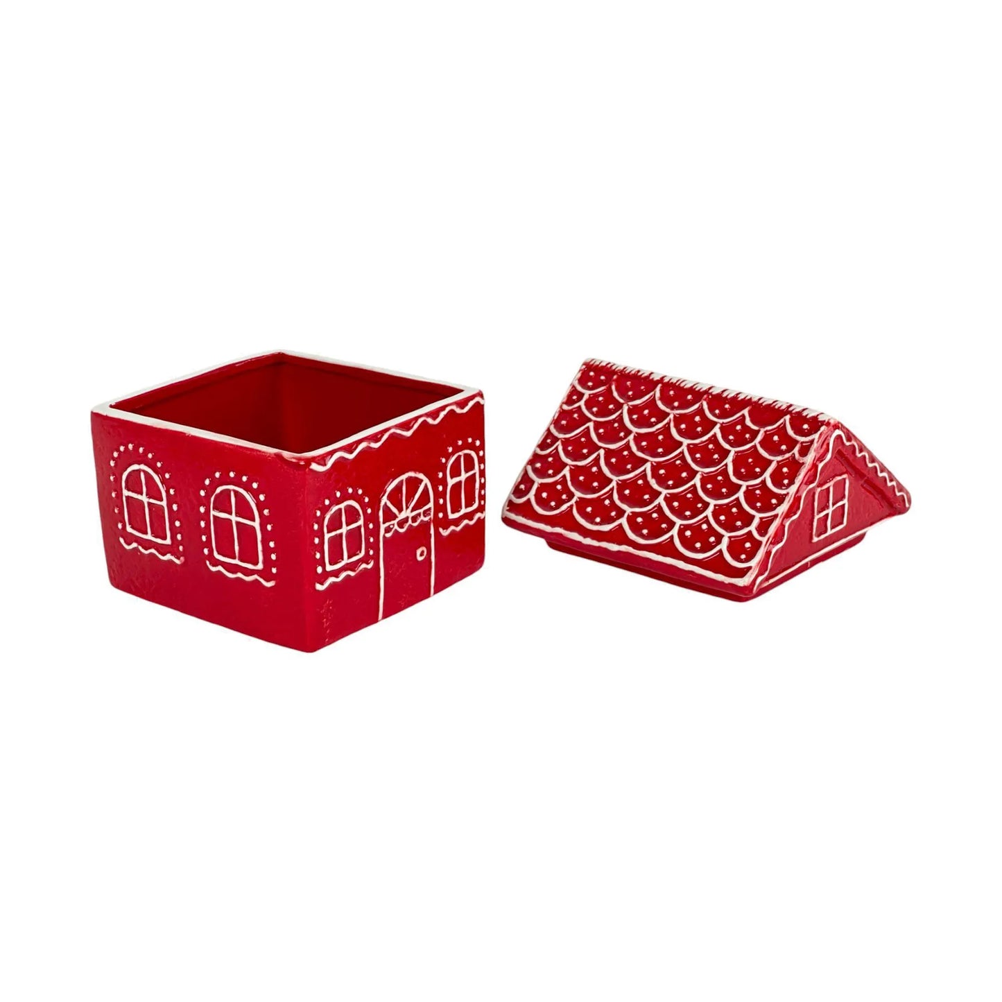 Casa Decorativa Roja de Cerámica