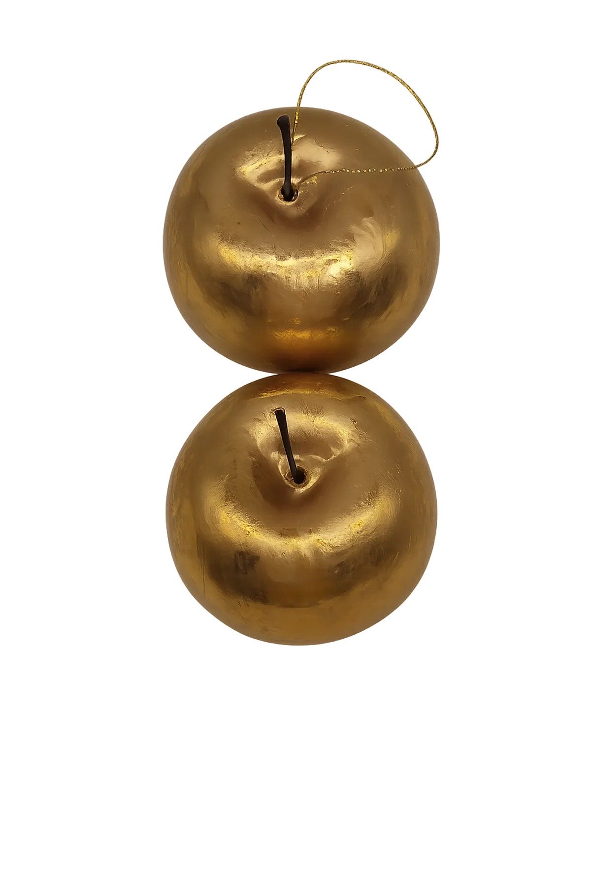 Juego de Manzanas Doradas Colgantes – Set de 2 piezas 6 cm