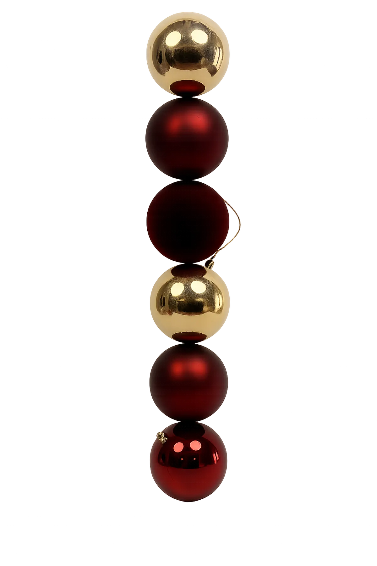 Juego de Esferas Rojo y Dorado 6 piezas – 10 cm
