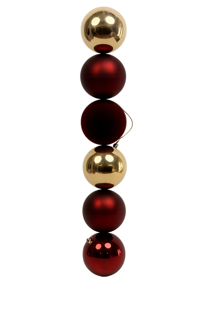 Juego de Esferas Rojo y Dorado 6 piezas – 10 cm