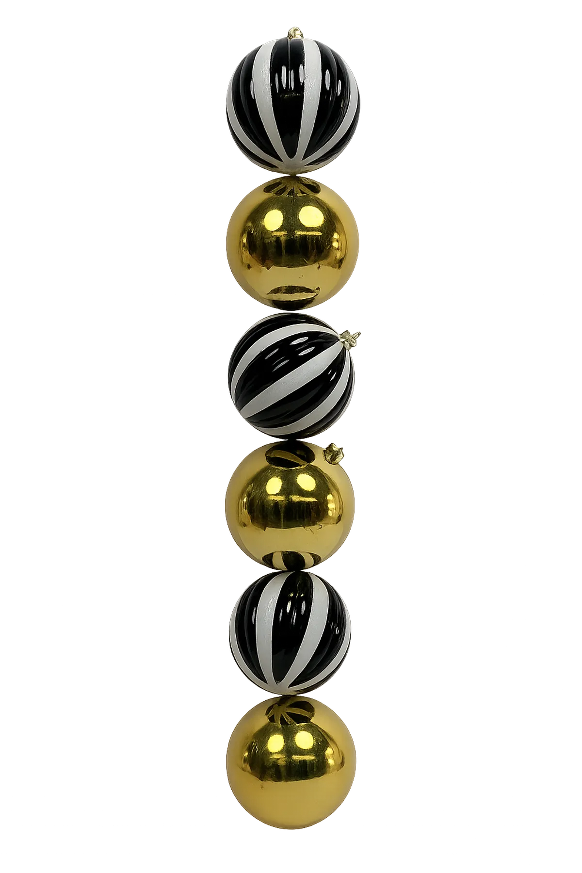 Juego de Esferas Negro y Dorado 6 piezas – 10 cm