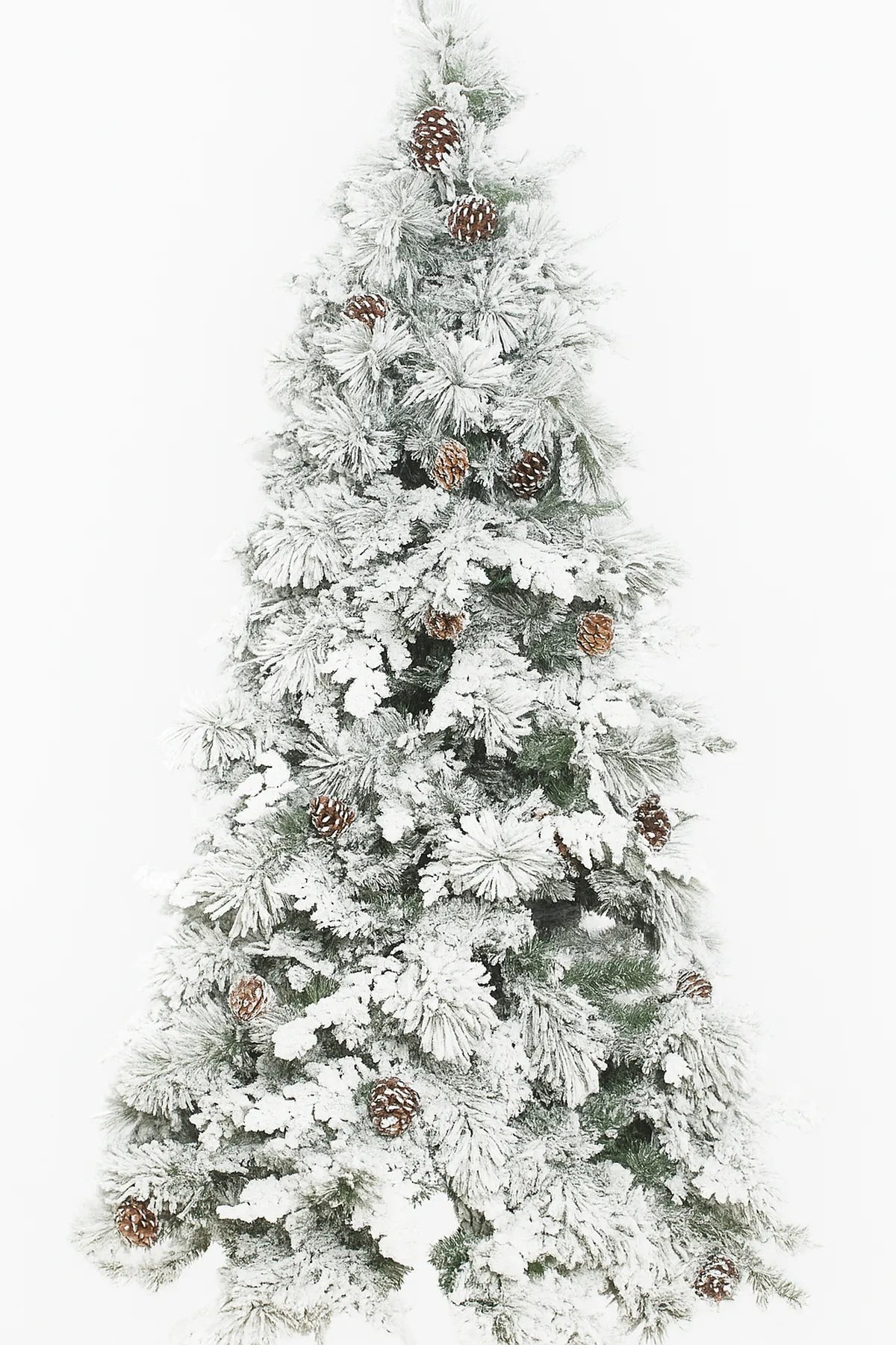 Árbol de Navidad Nevado con Piñas – 240 cm