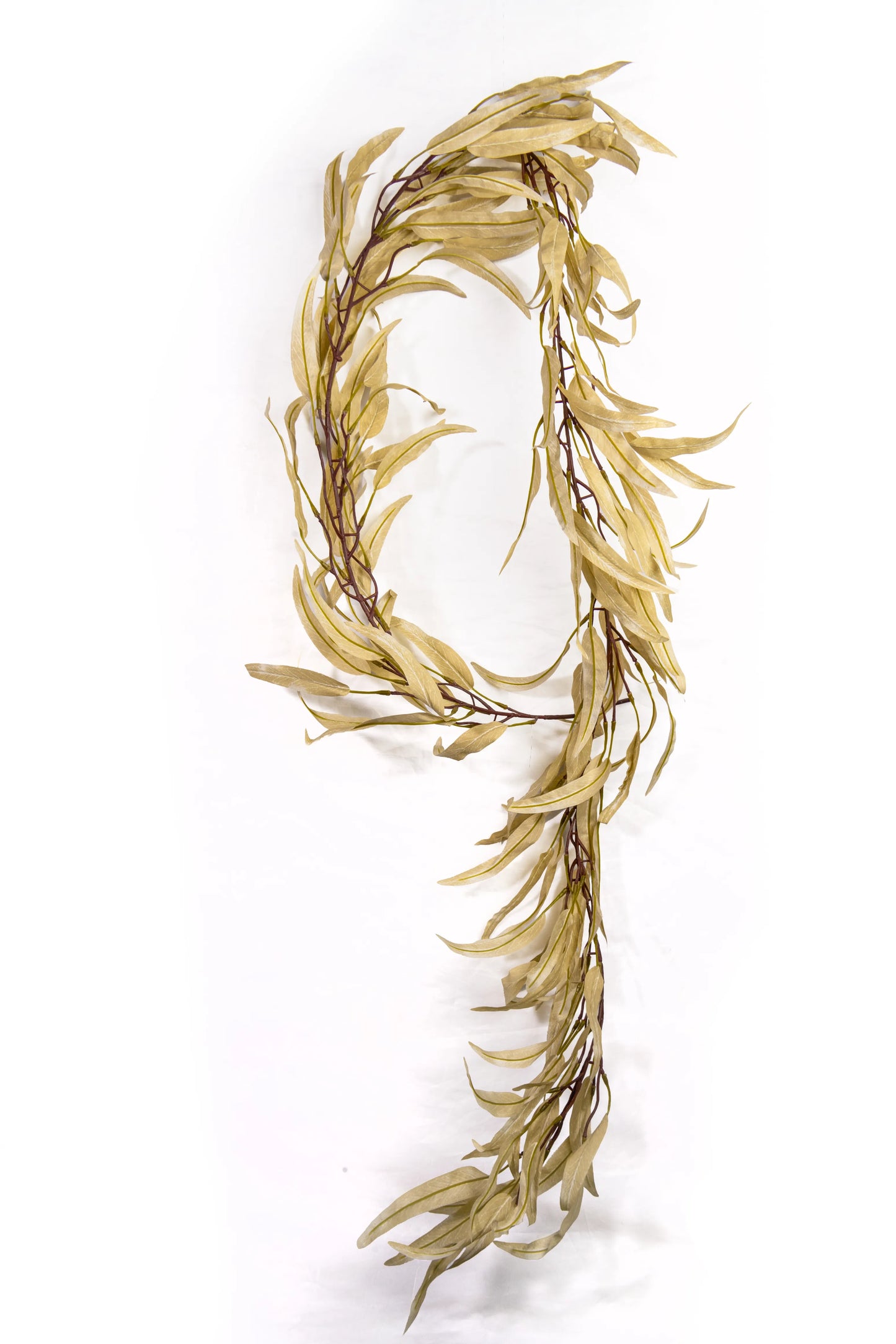 Guirnalda Decorativa de Hojas Beige 180 cm – Follaje Sintético Estilo Seco para Interior y Eventos