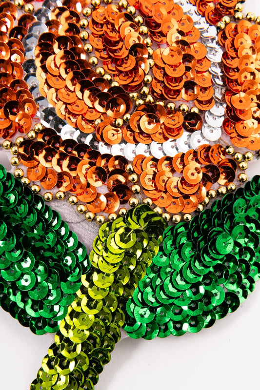 Aplicación de Rosa en Lentejuela con Perlas 16x10 cm Decorativa | Ideal para Ropa, Bolsos y Manualidades DIY