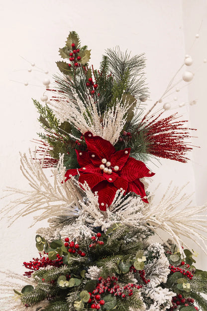 Follaje Decorativo Blanco con Brillos – 60 cm