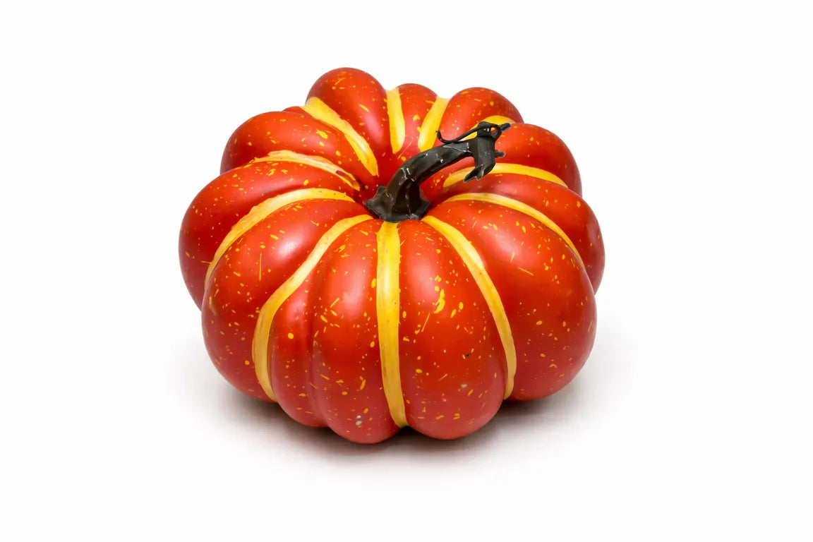 Calabaza decorativa naranja brillante de 16 cm