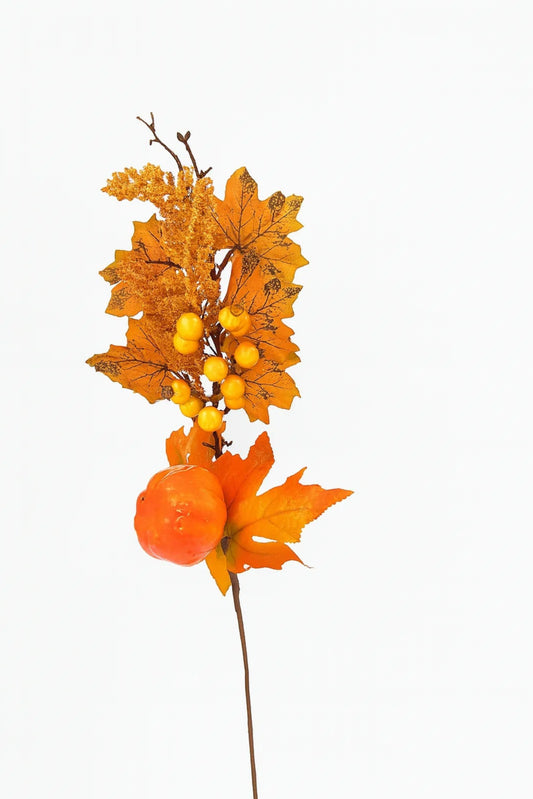 Follaje Artificial de Calabaza Grande 55 cm – Decoración Otoñal Sintética