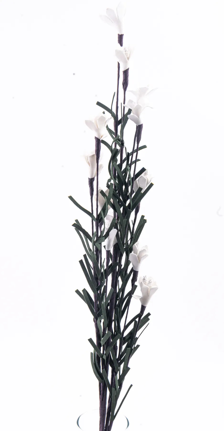Vara Decorativa con Follaje y Flor Artificial Amarilla 70 cm | Ideal para Arreglos Florales y Decoración Interior