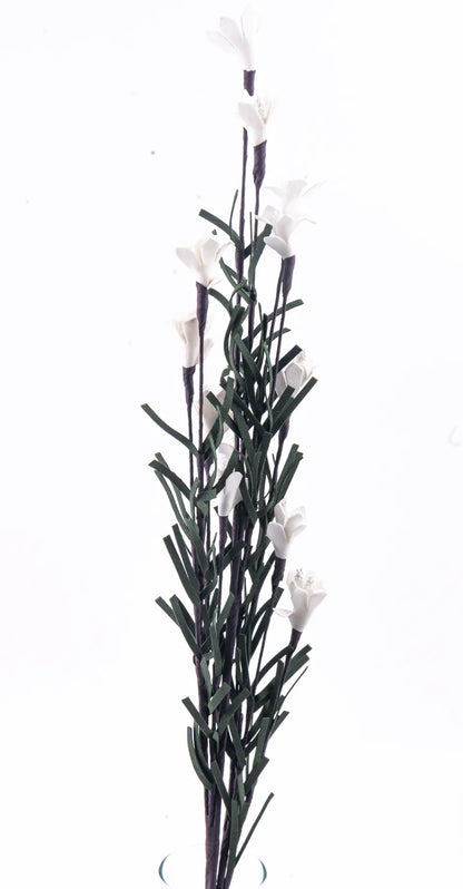 Vara Decorativa con Follaje y Flor Artificial Amarilla 70 cm | Ideal para Arreglos Florales y Decoración Interior