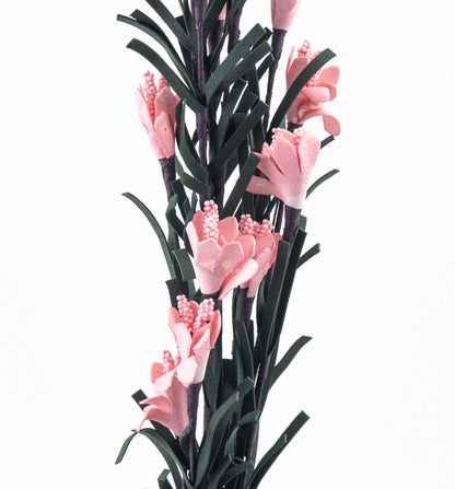 Vara Decorativa con Follaje y Flor Artificial Amarilla 70 cm | Ideal para Arreglos Florales y Decoración Interior