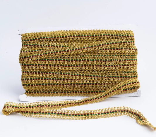 Galón Metalizado Dorado 1.5 cm – Rollo de 18 Metros