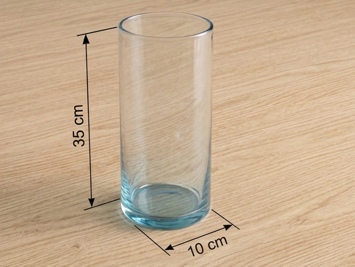 Vidrio Cilindro 10x35 cm Transparente