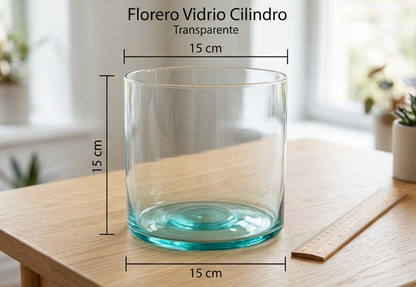 Florero Vidrio Cilindro 15x15 cm Transparente