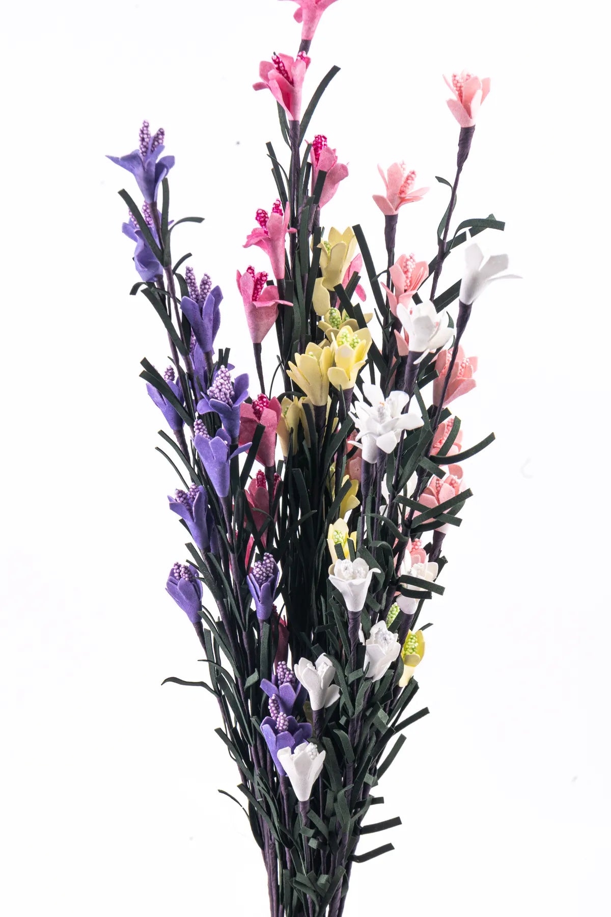 Vara Decorativa con Follaje y Flor Artificial Amarilla 70 cm | Ideal para Arreglos Florales y Decoración Interior