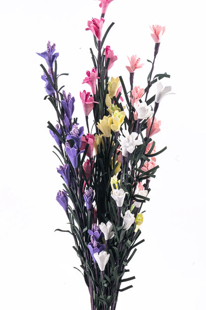 Vara Decorativa con Follaje y Flor Artificial Amarilla 70 cm | Ideal para Arreglos Florales y Decoración Interior