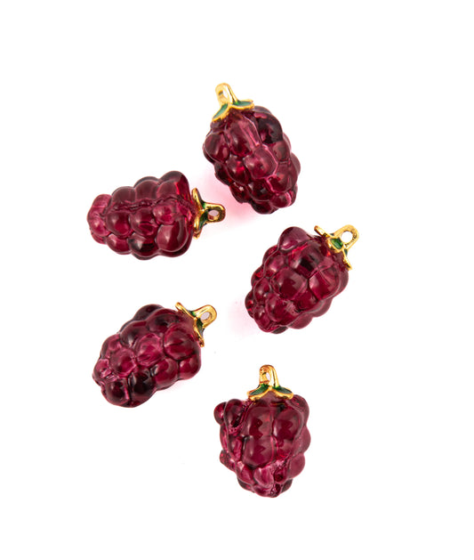 Dije Zarzamora de Cristal Rojo con Aro Dorado Paquete con 5 | Ideal para Bisutería, Collares y Pulseras DIY (Copia)