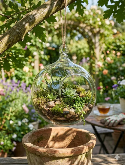 Terrario de Vidrio – Gota Transparente 15x19