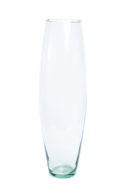 Florero de Vidrio Óvalo Transparente 14 cm x 47 cm de alto