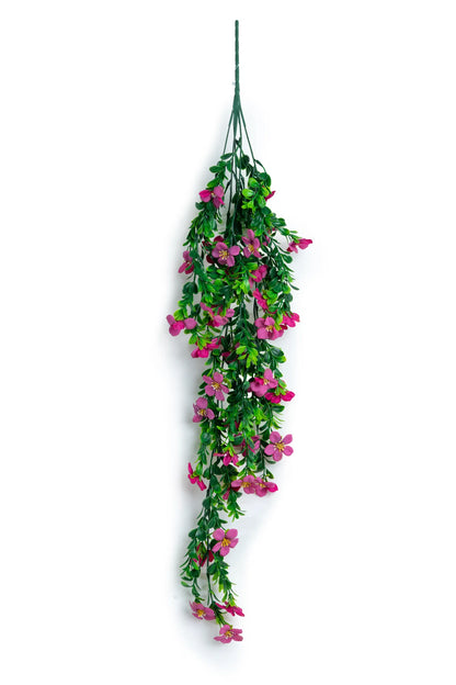 Follaje Gardenia artificial de 75 cm color fucsia con hojas verdes, ideal para decorar bodas, eventos, arreglos florales, paredes verdes y espacios interiores.