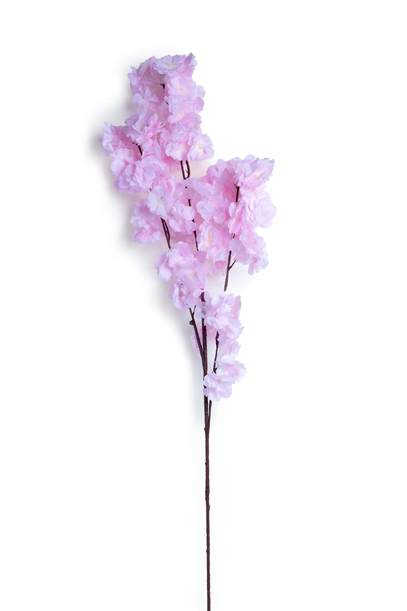 Vara de cerezo artificial color rosa con flores de apariencia realista sobre tallo café, ideal para arreglos florales, centros de mesa, decoración del hogar, escaparates y eventos.